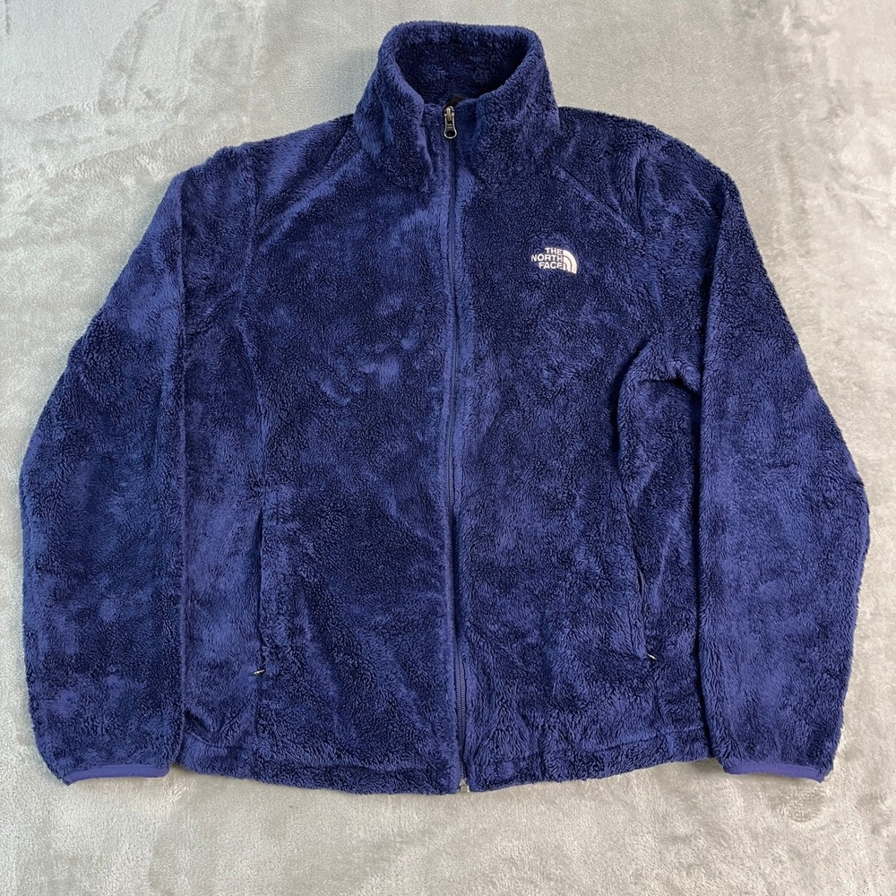 The North Face Osito Fleece Jacket Womens Large Navy Blue Full Zip Soft Fuzzy